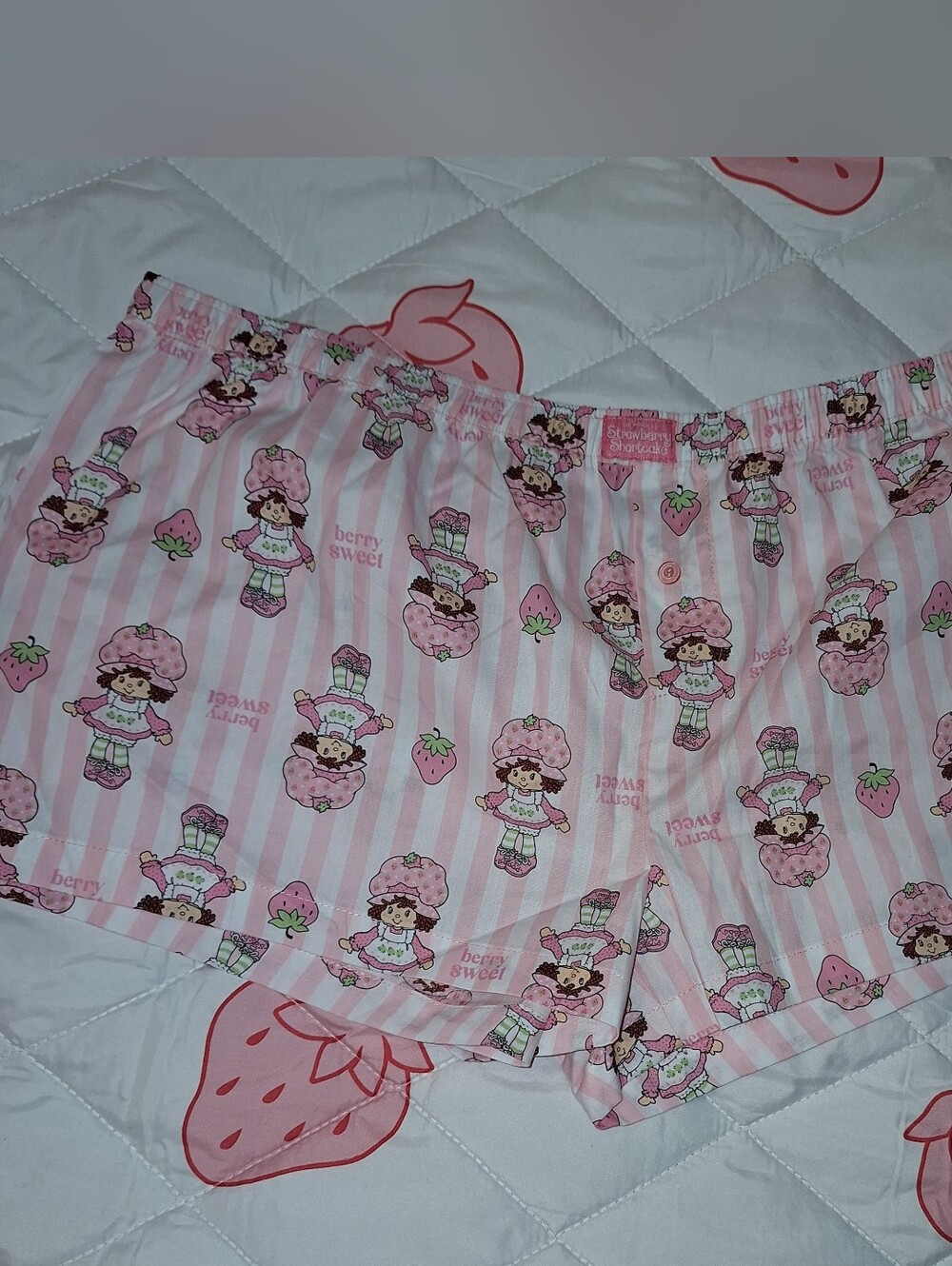 Strawberry Shortcake Pink Striped Sleep Shorts XL